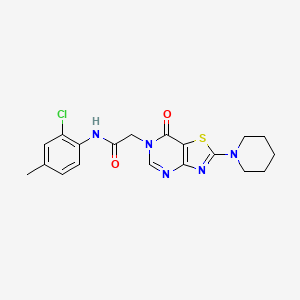 molecular formula C19H20ClN5O2S B6482764 N-(2-chloro-4-methylphenyl)-2-[7-oxo-2-(piperidin-1-yl)-6H,7H-[1,3]thiazolo[4,5-d]pyrimidin-6-yl]acetamide CAS No. 1223803-76-6