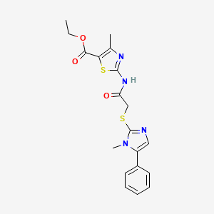 molecular formula C19H20N4O3S2 B6482785 ethyl 4-methyl-2-{2-[(1-methyl-5-phenyl-1H-imidazol-2-yl)sulfanyl]acetamido}-1,3-thiazole-5-carboxylate CAS No. 941927-49-7