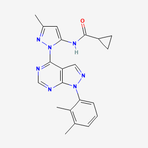 molecular formula C21H21N7O B6482820 N-{1-[1-(2,3-dimethylphenyl)-1H-pyrazolo[3,4-d]pyrimidin-4-yl]-3-methyl-1H-pyrazol-5-yl}cyclopropanecarboxamide CAS No. 1006274-73-2