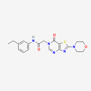 molecular formula C19H21N5O3S B6482838 N-(3-ethylphenyl)-2-[2-(morpholin-4-yl)-7-oxo-6H,7H-[1,3]thiazolo[4,5-d]pyrimidin-6-yl]acetamide CAS No. 1223755-97-2