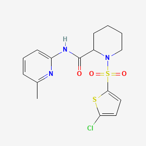 molecular formula C16H18ClN3O3S2 B6482844 1-[(5-chlorothiophen-2-yl)sulfonyl]-N-(6-methylpyridin-2-yl)piperidine-2-carboxamide CAS No. 1048381-52-7