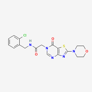 N-[(2-chlorophenyl)methyl]-2-[2-(morpholin-4-yl)-7-oxo-6H,7H-[1,3]thiazolo[4,5-d]pyrimidin-6-yl]acetamide