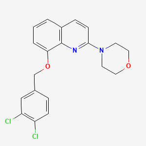 molecular formula C20H18Cl2N2O2 B6482857 8-[(3,4-dichlorophenyl)methoxy]-2-(morpholin-4-yl)quinoline CAS No. 941903-57-7