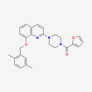 molecular formula C27H27N3O3 B6482858 8-[(2,5-dimethylphenyl)methoxy]-2-[4-(furan-2-carbonyl)piperazin-1-yl]quinoline CAS No. 941910-16-3