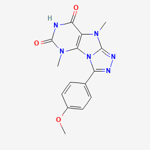 molecular formula C15H14N6O3 B6482877 3-(4-methoxyphenyl)-5,9-dimethyl-5H,6H,7H,8H,9H-[1,2,4]triazolo[3,4-h]purine-6,8-dione CAS No. 921530-23-6