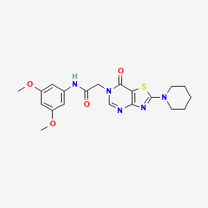 molecular formula C20H23N5O4S B6482911 N-(3,5-dimethoxyphenyl)-2-[7-oxo-2-(piperidin-1-yl)-6H,7H-[1,3]thiazolo[4,5-d]pyrimidin-6-yl]acetamide CAS No. 1223778-90-2