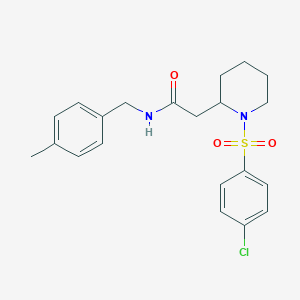 molecular formula C21H25ClN2O3S B6482919 2-[1-(4-chlorobenzenesulfonyl)piperidin-2-yl]-N-[(4-methylphenyl)methyl]acetamide CAS No. 941955-53-9