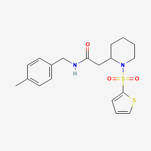 N-[(4-methylphenyl)methyl]-2-[1-(thiophene-2-sulfonyl)piperidin-2-yl]acetamide