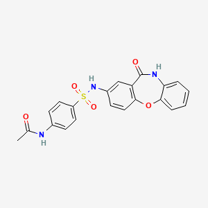 molecular formula C21H17N3O5S B6482925 N-[4-({10-oxo-2-oxa-9-azatricyclo[9.4.0.0^{3,8}]pentadeca-1(11),3(8),4,6,12,14-hexaen-13-yl}sulfamoyl)phenyl]acetamide CAS No. 922011-20-9