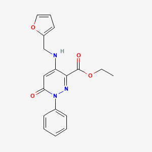 molecular formula C18H17N3O4 B6482930 ethyl 4-{[(furan-2-yl)methyl]amino}-6-oxo-1-phenyl-1,6-dihydropyridazine-3-carboxylate CAS No. 921899-71-0