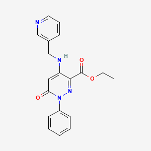 ethyl 6-oxo-1-phenyl-4-{[(pyridin-3-yl)methyl]amino}-1,6-dihydropyridazine-3-carboxylate