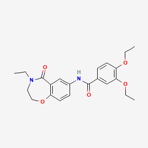 molecular formula C22H26N2O5 B6482946 3,4-diethoxy-N-(4-ethyl-5-oxo-2,3,4,5-tetrahydro-1,4-benzoxazepin-7-yl)benzamide CAS No. 922001-54-5