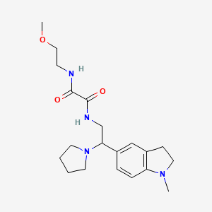 molecular formula C20H30N4O3 B6482953 N-(2-methoxyethyl)-N'-[2-(1-methyl-2,3-dihydro-1H-indol-5-yl)-2-(pyrrolidin-1-yl)ethyl]ethanediamide CAS No. 922117-18-8