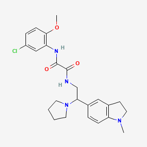 molecular formula C24H29ClN4O3 B6482956 N'-(5-chloro-2-methoxyphenyl)-N-[2-(1-methyl-2,3-dihydro-1H-indol-5-yl)-2-(pyrrolidin-1-yl)ethyl]ethanediamide CAS No. 921924-05-2
