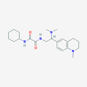 molecular formula C22H34N4O2 B6482972 N'-cyclohexyl-N-[2-(dimethylamino)-2-(1-methyl-1,2,3,4-tetrahydroquinolin-6-yl)ethyl]ethanediamide CAS No. 922011-78-7