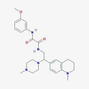 molecular formula C26H35N5O3 B6482979 N'-(3-methoxyphenyl)-N-[2-(1-methyl-1,2,3,4-tetrahydroquinolin-6-yl)-2-(4-methylpiperazin-1-yl)ethyl]ethanediamide CAS No. 922121-12-8