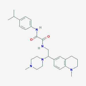 molecular formula C28H39N5O2 B6482985 N-[2-(1-methyl-1,2,3,4-tetrahydroquinolin-6-yl)-2-(4-methylpiperazin-1-yl)ethyl]-N'-[4-(propan-2-yl)phenyl]ethanediamide CAS No. 922091-92-7