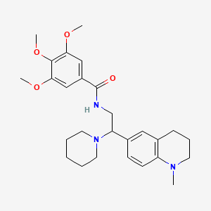 molecular formula C27H37N3O4 B6482989 3,4,5-trimethoxy-N-[2-(1-methyl-1,2,3,4-tetrahydroquinolin-6-yl)-2-(piperidin-1-yl)ethyl]benzamide CAS No. 922039-56-3