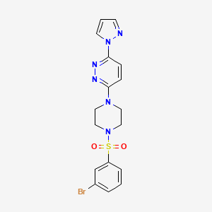 molecular formula C17H17BrN6O2S B6482994 3-[4-(3-bromobenzenesulfonyl)piperazin-1-yl]-6-(1H-pyrazol-1-yl)pyridazine CAS No. 1014025-85-4