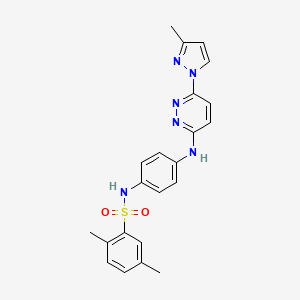 molecular formula C22H22N6O2S B6483025 2,5-dimethyl-N-(4-{[6-(3-methyl-1H-pyrazol-1-yl)pyridazin-3-yl]amino}phenyl)benzene-1-sulfonamide CAS No. 1014028-47-7