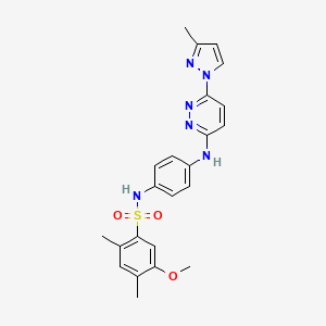 molecular formula C23H24N6O3S B6483038 5-methoxy-2,4-dimethyl-N-(4-{[6-(3-methyl-1H-pyrazol-1-yl)pyridazin-3-yl]amino}phenyl)benzene-1-sulfonamide CAS No. 1014046-12-8