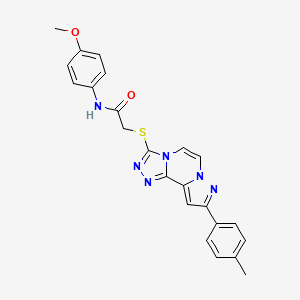 N-(4-methoxyphenyl)-2-{[11-(4-methylphenyl)-3,4,6,9,10-pentaazatricyclo[7.3.0.0^{2,6}]dodeca-1(12),2,4,7,10-pentaen-5-yl]sulfanyl}acetamide
