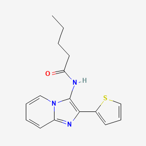 molecular formula C16H17N3OS B6483094 N-[2-(thiophen-2-yl)imidazo[1,2-a]pyridin-3-yl]pentanamide CAS No. 850930-27-7