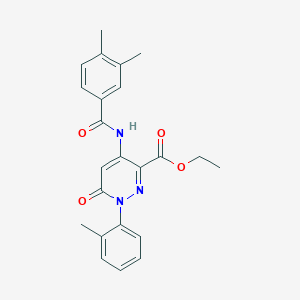 molecular formula C23H23N3O4 B6483097 ethyl 4-(3,4-dimethylbenzamido)-1-(2-methylphenyl)-6-oxo-1,6-dihydropyridazine-3-carboxylate CAS No. 941915-57-7