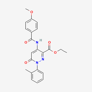 molecular formula C22H21N3O5 B6483102 ethyl 4-(4-methoxybenzamido)-1-(2-methylphenyl)-6-oxo-1,6-dihydropyridazine-3-carboxylate CAS No. 941974-34-1
