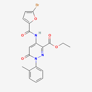 molecular formula C19H16BrN3O5 B6483106 ethyl 4-(5-bromofuran-2-amido)-1-(2-methylphenyl)-6-oxo-1,6-dihydropyridazine-3-carboxylate CAS No. 942009-97-4