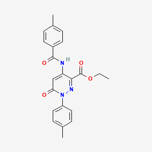 molecular formula C22H21N3O4 B6483114 ethyl 4-(4-methylbenzamido)-1-(4-methylphenyl)-6-oxo-1,6-dihydropyridazine-3-carboxylate CAS No. 942010-00-6