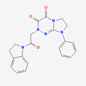 molecular formula C21H19N5O3 B6483121 2-[2-(2,3-dihydro-1H-indol-1-yl)-2-oxoethyl]-8-phenyl-2H,3H,4H,6H,7H,8H-imidazo[2,1-c][1,2,4]triazine-3,4-dione CAS No. 942011-35-0