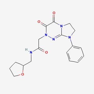 2-{3,4-dioxo-8-phenyl-2H,3H,4H,6H,7H,8H-imidazo[2,1-c][1,2,4]triazin-2-yl}-N-[(oxolan-2-yl)methyl]acetamide