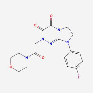 molecular formula C17H18FN5O4 B6483133 8-(4-fluorophenyl)-2-[2-(morpholin-4-yl)-2-oxoethyl]-2H,3H,4H,6H,7H,8H-imidazo[2,1-c][1,2,4]triazine-3,4-dione CAS No. 941887-55-4