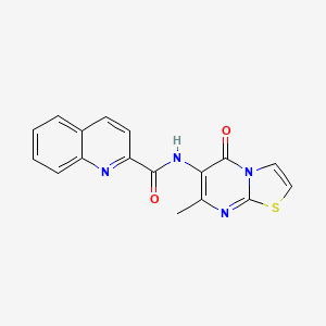 N-{7-methyl-5-oxo-5H-[1,3]thiazolo[3,2-a]pyrimidin-6-yl}quinoline-2-carboxamide