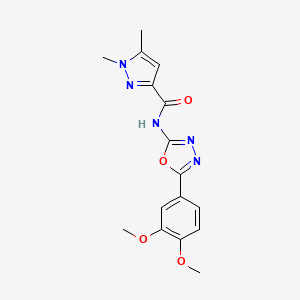molecular formula C16H17N5O4 B6483249 N-[5-(3,4-dimethoxyphenyl)-1,3,4-oxadiazol-2-yl]-1,5-dimethyl-1H-pyrazole-3-carboxamide CAS No. 1014028-56-8
