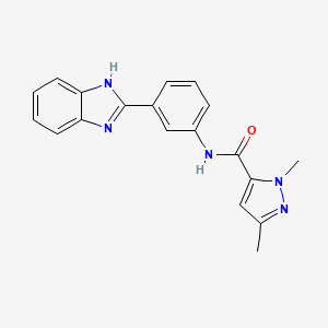 molecular formula C19H17N5O B6483251 N-[3-(1H-1,3-benzodiazol-2-yl)phenyl]-1,3-dimethyl-1H-pyrazole-5-carboxamide CAS No. 1014045-67-0