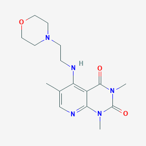 molecular formula C16H23N5O3 B6483263 1,3,6-trimethyl-5-{[2-(morpholin-4-yl)ethyl]amino}-1H,2H,3H,4H-pyrido[2,3-d]pyrimidine-2,4-dione CAS No. 941903-61-3