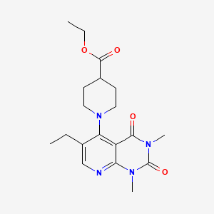 molecular formula C19H26N4O4 B6483268 ethyl 1-{6-ethyl-1,3-dimethyl-2,4-dioxo-1H,2H,3H,4H-pyrido[2,3-d]pyrimidin-5-yl}piperidine-4-carboxylate CAS No. 941903-79-3