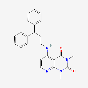 molecular formula C24H24N4O2 B6483288 5-[(3,3-diphenylpropyl)amino]-1,3-dimethyl-1H,2H,3H,4H-pyrido[2,3-d]pyrimidine-2,4-dione CAS No. 941914-83-6