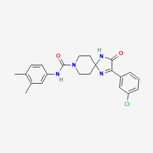 molecular formula C22H23ClN4O2 B6483341 2-(3-chlorophenyl)-N-(3,4-dimethylphenyl)-3-oxo-1,4,8-triazaspiro[4.5]dec-1-ene-8-carboxamide CAS No. 1215840-78-0