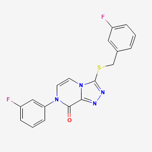 molecular formula C18H12F2N4OS B6483396 7-(3-fluorophenyl)-3-{[(3-fluorophenyl)methyl]sulfanyl}-7H,8H-[1,2,4]triazolo[4,3-a]pyrazin-8-one CAS No. 1242967-36-7
