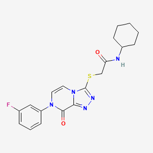 molecular formula C19H20FN5O2S B6483400 N-cyclohexyl-2-{[7-(3-fluorophenyl)-8-oxo-7H,8H-[1,2,4]triazolo[4,3-a]pyrazin-3-yl]sulfanyl}acetamide CAS No. 1243043-83-5