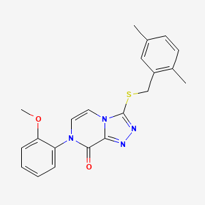 molecular formula C21H20N4O2S B6483408 3-{[(2,5-dimethylphenyl)methyl]sulfanyl}-7-(2-methoxyphenyl)-7H,8H-[1,2,4]triazolo[4,3-a]pyrazin-8-one CAS No. 1242929-40-3