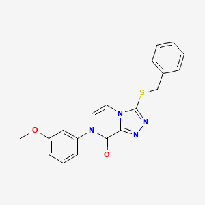 molecular formula C19H16N4O2S B6483431 3-(benzylsulfanyl)-7-(3-methoxyphenyl)-7H,8H-[1,2,4]triazolo[4,3-a]pyrazin-8-one CAS No. 1242855-06-6