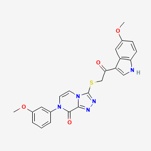 molecular formula C23H19N5O4S B6483453 3-{[2-(5-methoxy-1H-indol-3-yl)-2-oxoethyl]sulfanyl}-7-(3-methoxyphenyl)-7H,8H-[1,2,4]triazolo[4,3-a]pyrazin-8-one CAS No. 1189910-23-3