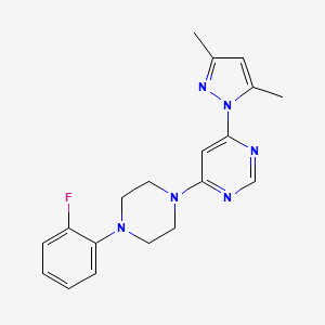 molecular formula C19H21FN6 B6483480 4-(3,5-dimethyl-1H-pyrazol-1-yl)-6-[4-(2-fluorophenyl)piperazin-1-yl]pyrimidine CAS No. 1189917-46-1