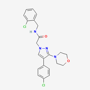 molecular formula C22H22Cl2N4O2 B6483493 2-[4-(4-chlorophenyl)-3-(morpholin-4-yl)-1H-pyrazol-1-yl]-N-[(2-chlorophenyl)methyl]acetamide CAS No. 1216589-35-3