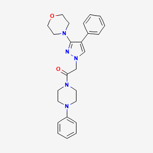 molecular formula C25H29N5O2 B6483501 2-[3-(morpholin-4-yl)-4-phenyl-1H-pyrazol-1-yl]-1-(4-phenylpiperazin-1-yl)ethan-1-one CAS No. 1189903-98-7