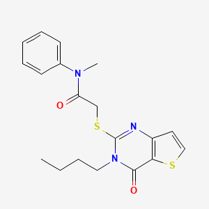 molecular formula C19H21N3O2S2 B6483527 2-({3-butyl-4-oxo-3H,4H-thieno[3,2-d]pyrimidin-2-yl}sulfanyl)-N-methyl-N-phenylacetamide CAS No. 1291859-46-5